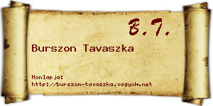 Burszon Tavaszka névjegykártya